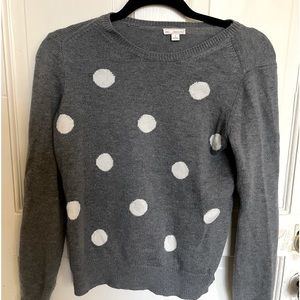 Gap size small grey sweater with white poca dots